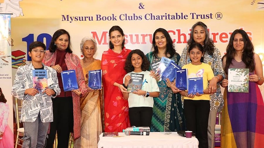 <div class="paragraphs"><p>Member of the erstwhile Mysuru royal family&nbsp;Trishikha Kumari Wadiyar releases the books authored by three children&nbsp;Akriti Sharath,&nbsp;Aditi Aditya,&nbsp;Ronish Bathija and an author&nbsp;Chandni Chhabra during&nbsp;'Mysuru Children’s Literature Festival-2025' organised by Mysuru Literary Forum Charitable Trust (MLFCT) and Mysuru Book Clubs Charitable Trust (MBCCT) at&nbsp;JCAC in Mysuru on Sunday. Founder and president of the MLFCT and the MBCCT Shubha Sanjay Urs,&nbsp;Secretary Thankam Panakal,&nbsp;Rupika Muthanna,&nbsp;Jyothsna Irani are seen.</p></div>