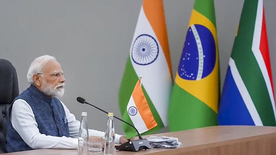<div class="paragraphs"><p>Prime Minister Narendra Modi during IBSA Leaders' meeting, on the sidelines of the G20 Summit, in Johannesburg, South Africa. </p></div>