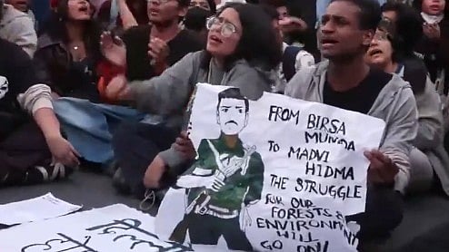 <div class="paragraphs"><p>The protesters were holding posters of Maoist commander Madvi Hidma (who was recently killed in the encounter).</p></div>