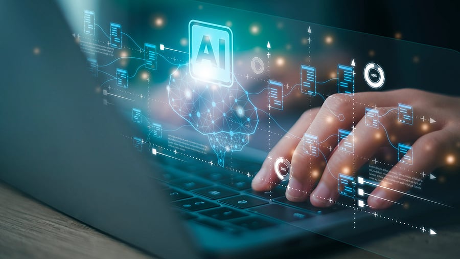 AI or Artificial intelligence concept. Businessman using computer use ai to help business and used in daily life, Digital Transformation, Internet of Things, Artificial intelligence brain, A.I.,