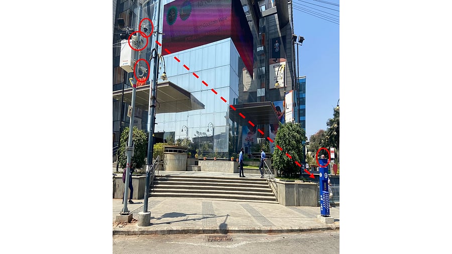 <div class="paragraphs"><p>These blue, telephone booth-like structures offer an immediate, hands-free link to the police command centre. </p></div>