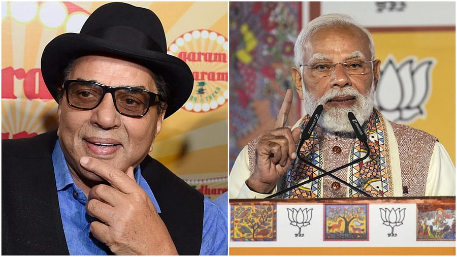 <div class="paragraphs"><p>Actor Dharmendra (L), Prime Minister Narendra Modi.</p></div>