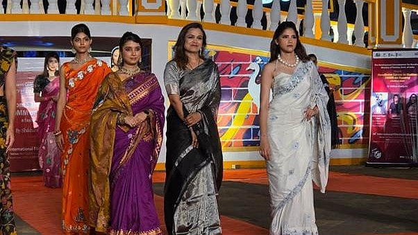 <div class="paragraphs"><p>Some of these sarees were also hand-painted by the award winning artists with different art forms.&nbsp;</p></div>