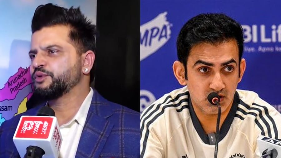 <div class="paragraphs"><p>Former India batter Suresh Raina (L) and national head coach Gautam Gambhir.</p></div>