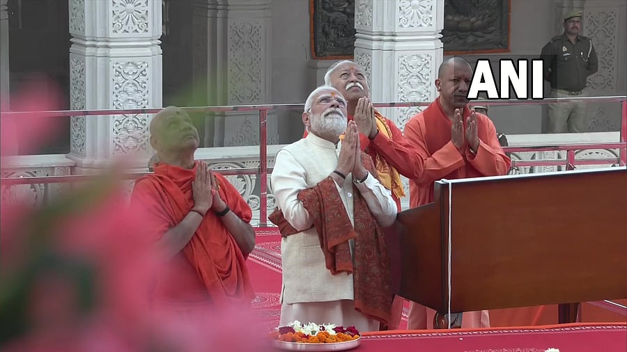 <div class="paragraphs"><p>Prime Minister Narendra Modi at the Ram temple in Ayodhya.&nbsp;</p></div>
