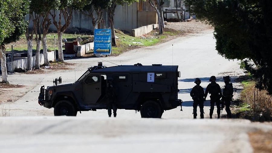 <div class="paragraphs"><p>A military vehicle operates during an Israeli raid in Tammun near Tubas in the Israeli-occupied West Bank.</p></div>