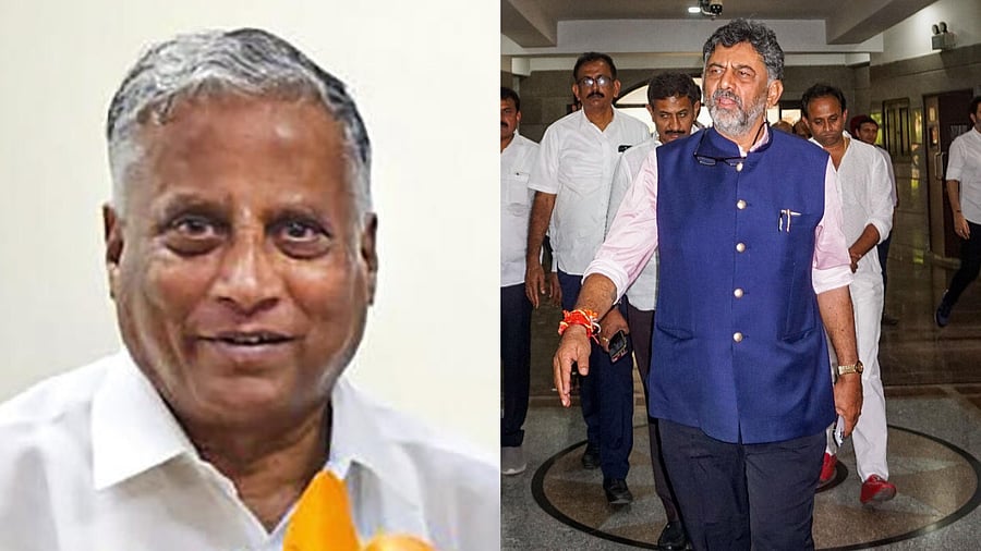 <div class="paragraphs"><p>DK Shivakumar (R) and V Somanna (L).</p></div>