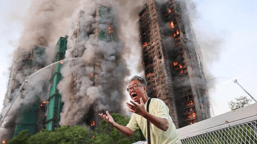 <div class="paragraphs"><p>Video from the scene showed flames still leaping from at least two of the 32-storey towers and heavy smoke billowing from several.</p><p><br></p></div>