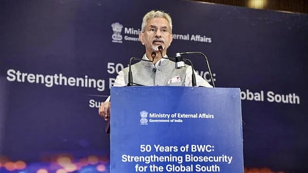 <div class="paragraphs"><p>External Affairs Minister S. Jaishankar addresses a conference on '50 Years of the Biological Weapons Convention: Strengthening Bio-security for the Global South', in New Delhi</p></div>