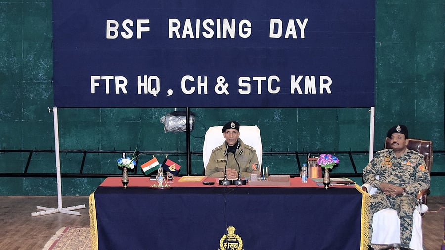 <div class="paragraphs"><p>BSF Kashmir Frontier chief Ashok Yadav addresses a media conference.&nbsp;</p></div>