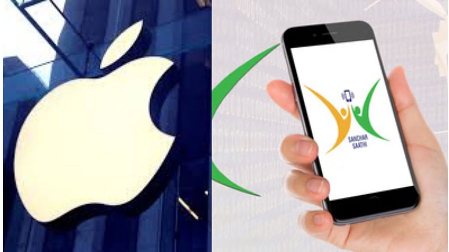 <div class="paragraphs"><p>Apple logo (L) and the Sanchar Saathi app.&nbsp;&nbsp;</p></div>