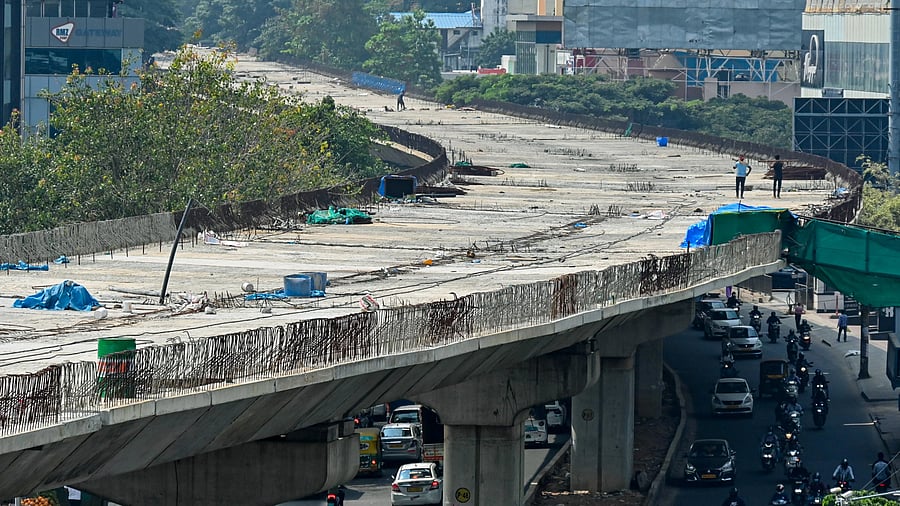 <div class="paragraphs"><p>Construction on the long-awaited flyover on the inner ring road between Kendriya Sadan and Ejipura. </p></div>