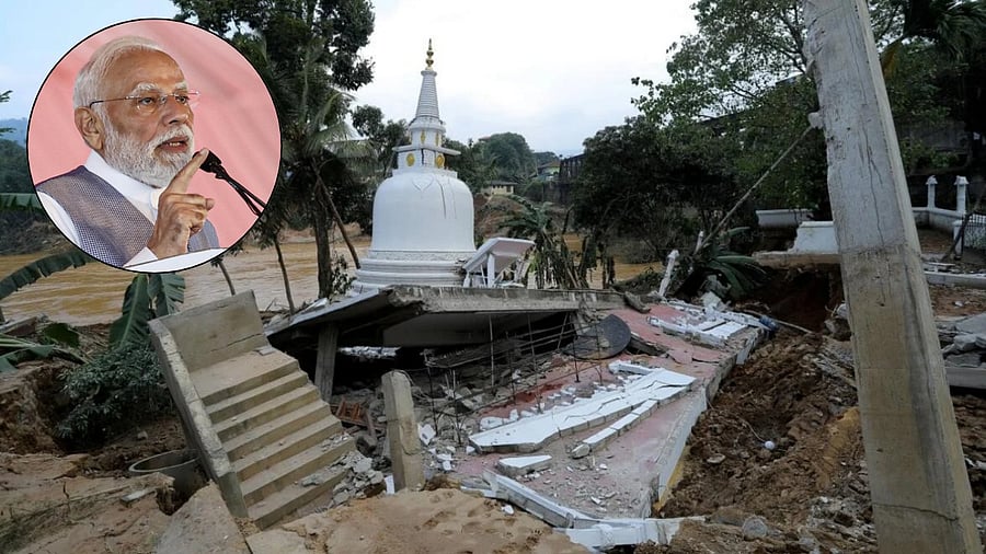 <div class="paragraphs"><p>A damaged temple following a landslide in the aftermath of Cyclone Ditwah in Gampola in Kandy district, Sri Lanka, December 1, 2025.</p></div>