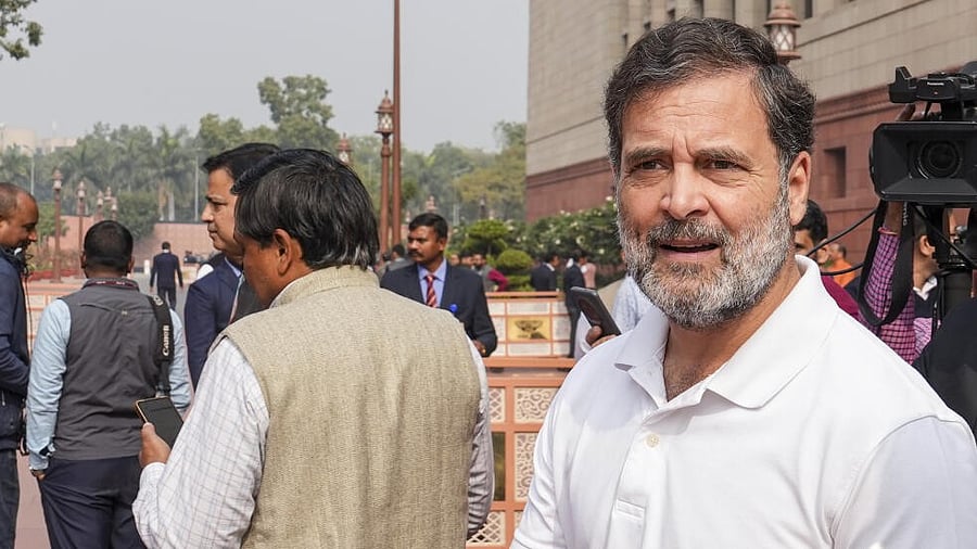 <div class="paragraphs"><p>LoP in the Lok Sabha and Congress leader Rahul Gandhi at the Parliament complex during the Winter Session, in New Delhi, Tuesday, Dec. 2, 2025.</p></div>