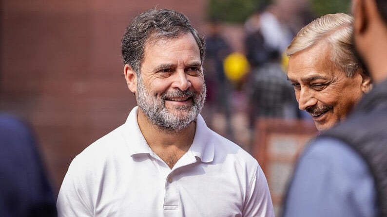 <div class="paragraphs"><p>LoP in the Lok Sabha and Congress leader Rahul Gandhi at the Parliament complex during the Winter Session, in New Delhi.</p></div>