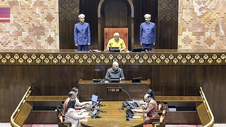 <div class="paragraphs"><p>Rajya Sabha Chairman CP Radhakrishnan conducts the proceedings in the House during the Winter Session of Parliament</p></div>