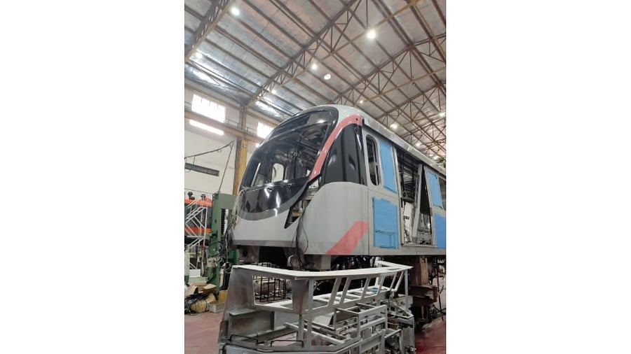<div class="paragraphs"><p>A file photo of a Pink Line prototype coach under manufacture at BEML Bengaluru.&nbsp; </p></div>