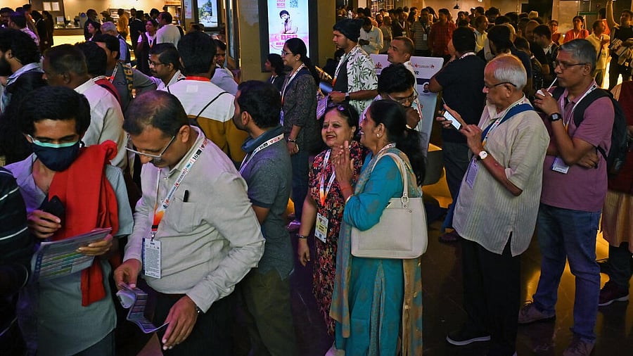<div class="paragraphs"><p>Movie buffs wait in line to catch a film at the Bengaluru International Film Festival (File Photo)</p></div>