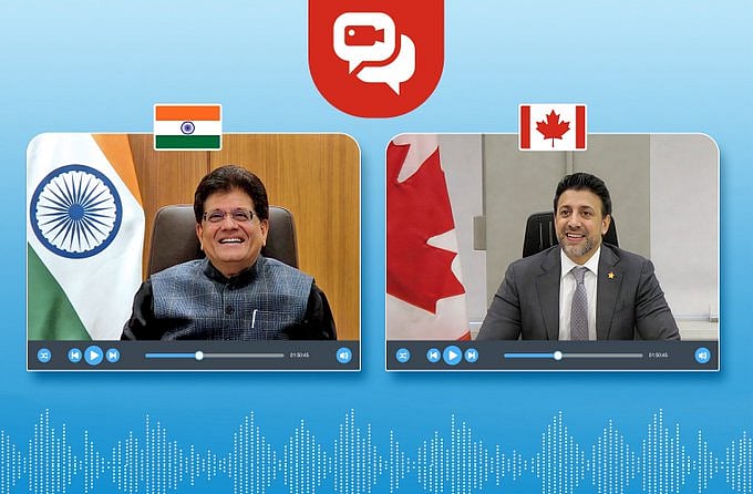 <div class="paragraphs"><p>Commerce and Industry Minister Piyush Goyal and his Canadian counterpart Maninder Sidhu.&nbsp;</p></div>