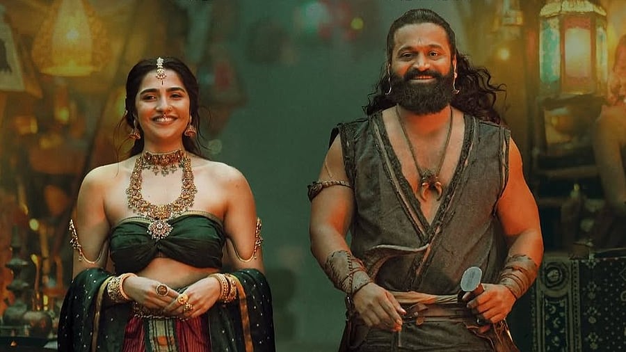 <div class="paragraphs"><p>Rukmini Vasanth and Rishab Shetty in <em>Kantara Chapter 1</em>.</p></div>