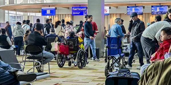 <div class="paragraphs"><p>Passengers wait counters of the IndiGo airline, at Terminal 1 (T1) of the Indira Gandhi International Airport, in New Delhi.</p></div>