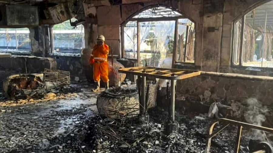 <div class="paragraphs"><p>North Goa: Charred remains at the nightclub where a fire broke out due to a cylinder blast, in North Goa district, Sunday, Dec. 7, 2025. At least 25 persons were killed and six others suffered injuries in the incident, according to officials.</p></div>