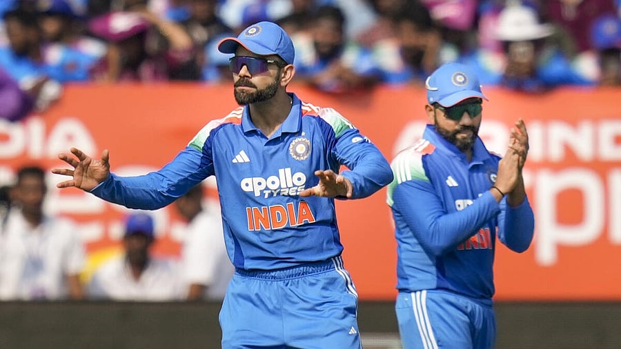 <div class="paragraphs"><p>India's Virat Kohli and Rohit Sharma during the third ODI cricket match of a series between India and South Africa, at ACA-VDCA Cricket Stadium, in Visakhapatnam, Andhra Pradesh.</p></div>