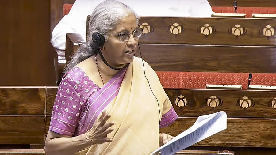 <div class="paragraphs"><p>Union Finance Minister Nirmala Sitharaman speaks in the Rajya Sabha.</p></div>