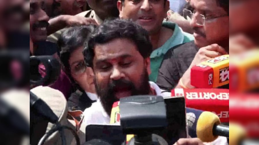 <div class="paragraphs"><p>Actor Dileep speaking to mediapersons on Monday.</p></div>