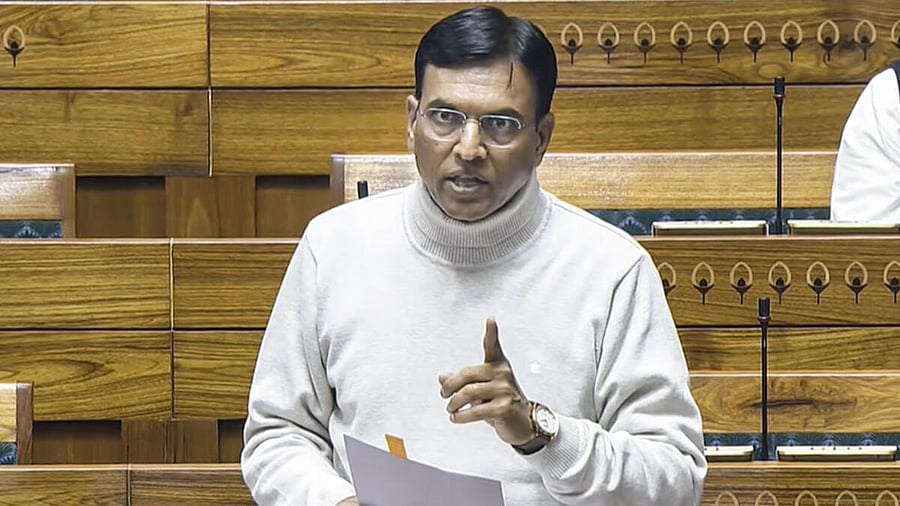 <div class="paragraphs"><p>Union Minister Mansukh Mandaviya speaks in the Lok Sabha during the Winter session of Parliament, in New Delhi.</p></div>