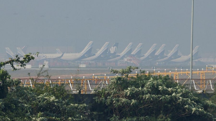 <div class="paragraphs"><p>Multiple IndiGo flights are grounded at Kempegowda International Airport in Bengaluru, India, December 6, 2025.</p></div>