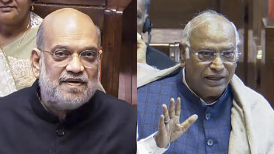 <div class="paragraphs"><p>Union Home Minister Amit Shah (L) and Leader of the Opposition in Rajya Sabha Mallikarjun Kharge.</p></div>