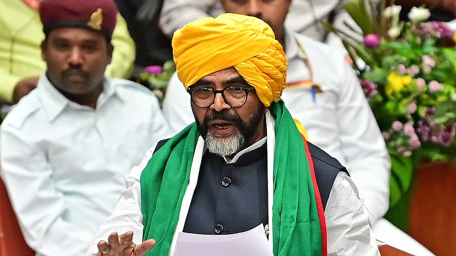 <div class="paragraphs"><p>Leader of Opposition in Council Chalavadi Narayana swamy with a yellow turban in the House on Tuesday. </p></div>