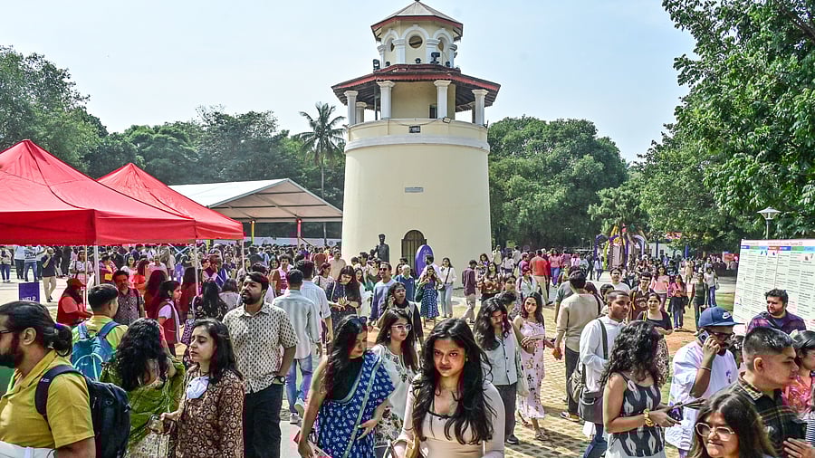 The watchtower at Freedom Park was the backdrop of one of the stages at the Bangalore Literature Festival. DH PHOTO/ PRASHANTH H G