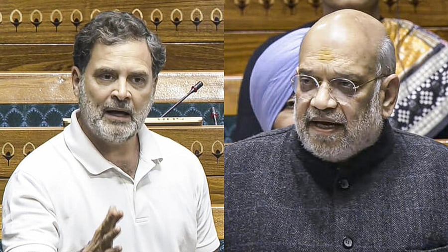 <div class="paragraphs"><p>Leader of Opposition in the Lok Sabha Rahul Gandhi (L) and Union Home Minister Amit Shah (R).</p></div>