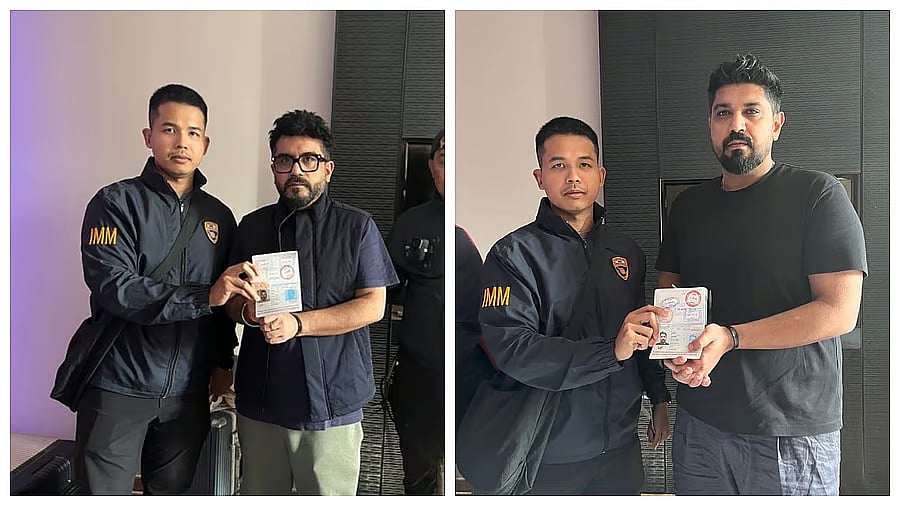 <div class="paragraphs"><p>Gaurav Luthra, center, Saurabh Luthra, right, who fled India after a fire at his Goa nightclub that claimed 25 lives. The Thailand Police have detained the Luthra brothers. </p></div>