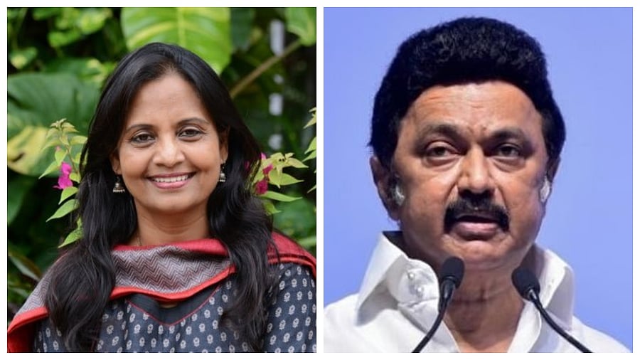 <div class="paragraphs"><p>Supriya Shau (L) and Tamil Nadu CM MK Stalin </p></div>
