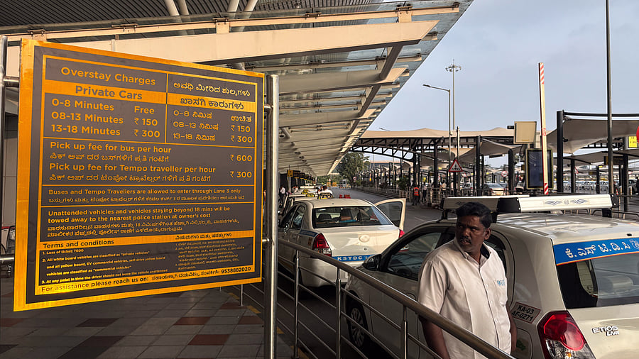 Revised fee structure on display at the airport. DH FILE PHOTO