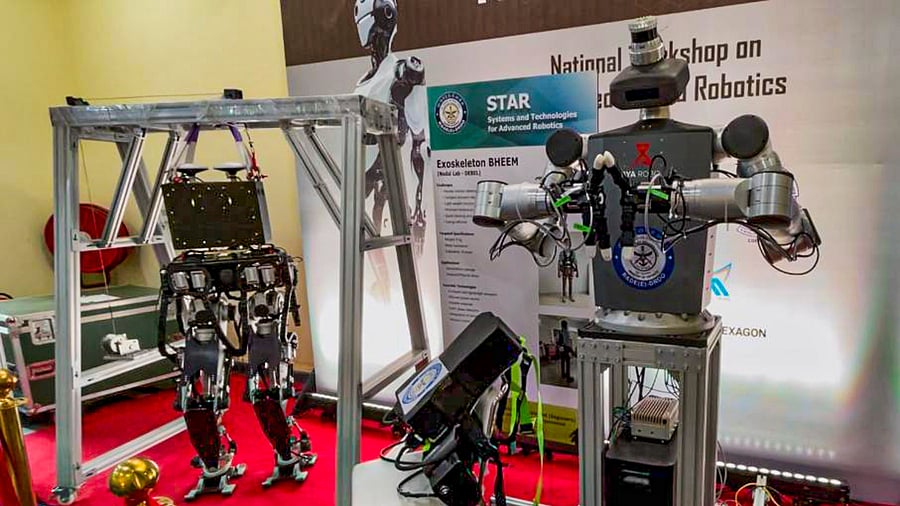 <div class="paragraphs"><p>India’s gross expenditure on research and development has remained stagnant at 0.6–0.7% of GDP for over a decade, which is significantly below the global average of 1.8%. In pic, a humanoid robot being developed by DRDO to be part of a frontline military mission, showcased in Pune. Credit: PTI</p></div>