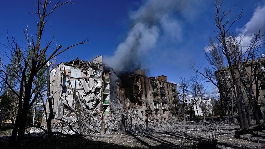 <div class="paragraphs"><p>File image of an apartment buildings damaged by Russian military strike, amid Russia's attack on Ukraine, in the frontline town of Kostiantynivka in Donetsk region.</p></div>