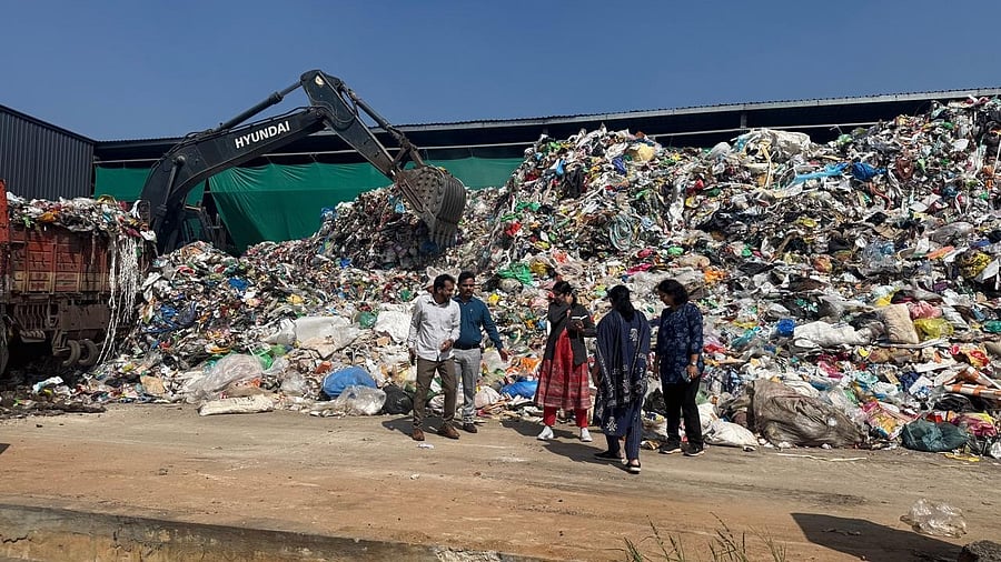 <div class="paragraphs"><p>Low-value plastic waste being loaded for transport to a cement factory in Kadapa on Monday. </p></div>