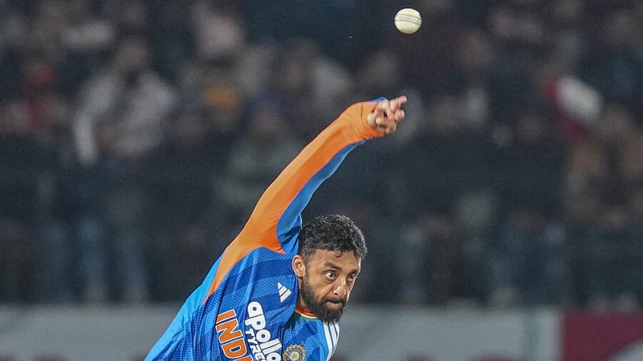 <div class="paragraphs"><p>India's Varun Chakravarthy bowls a delivery during the third T20 International cricket match of a series between India and South Africa, at HPCA Stadium, in Dharamshala, Himachal Pradesh.</p></div>
