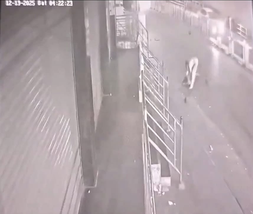 <div class="paragraphs"><p>Screengrab of the video of the victim lying on the road while his wife was begging for help from the passersby has gone viral. </p></div>