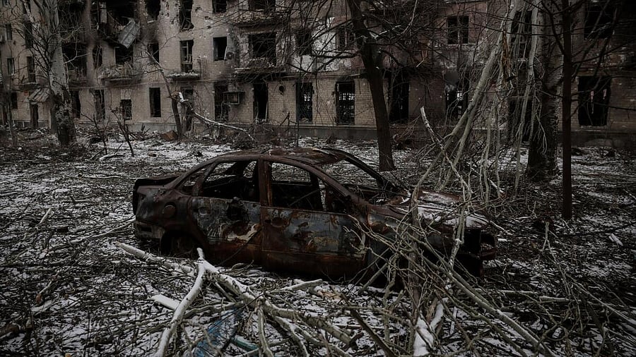 <div class="paragraphs"><p>A representative image showing aftermath of an air strike.</p></div>