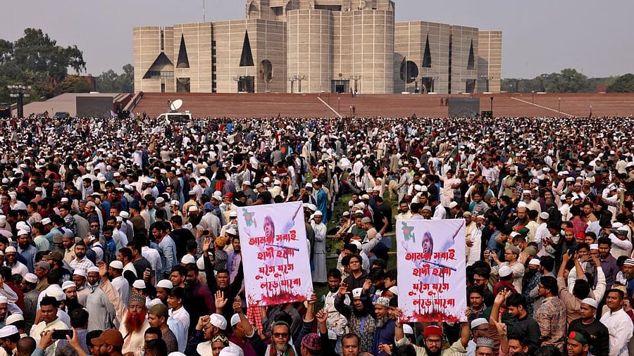 <div class="paragraphs"><p>Tens of thousands of people join the funeral prayer for Sharif Osman Hadi in Dhaka.</p></div>