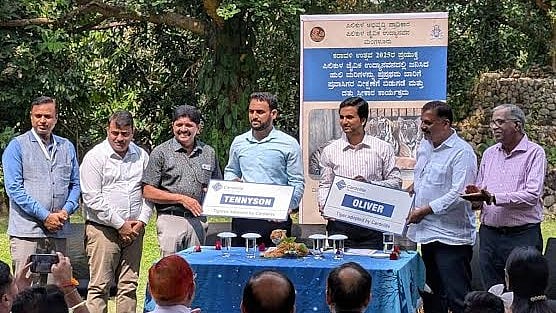 <div class="paragraphs"><p>Adoption and naming of two tiger cubs that were released to enclosure for public view was held at Pilikula Biological Park on Sunday. DC Darshan HV, ZP CEO Narwade Vinayak Karbhari,and others were present. </p></div>