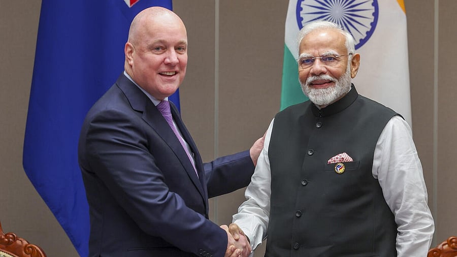 <div class="paragraphs"><p>Prime Minister Narendra Modi with New Zealand PM Christopher Luxon</p></div>