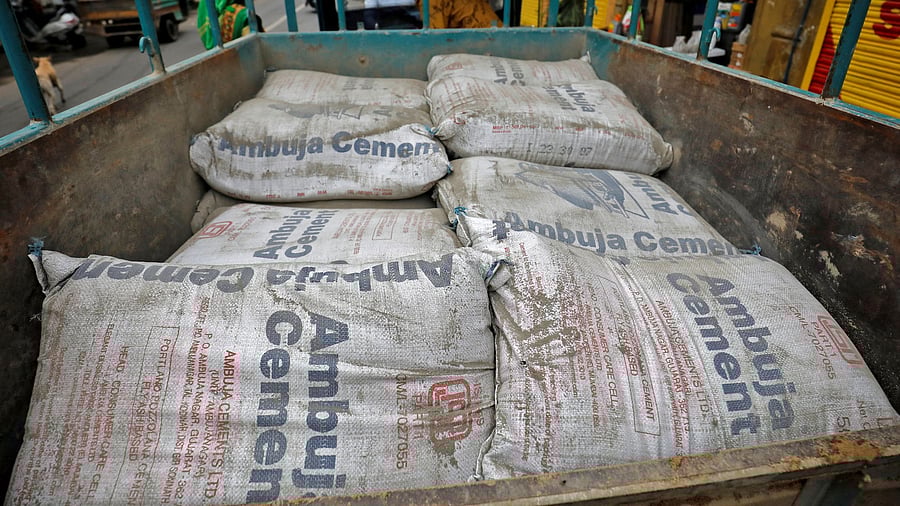 <div class="paragraphs"><p>A view shows Ambuja Cement bags.</p></div>