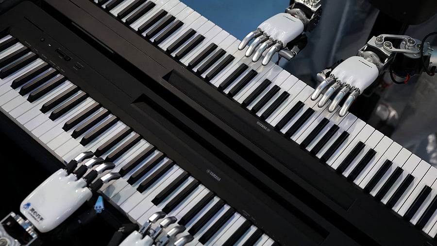 <div class="paragraphs"><p>Humanoid robots play musical instruments, ahead of the opening ceremony of the inaugural World Humanoid Robot Games, at National Speed Skating Oval, in Beijing. (Representative image)</p></div>