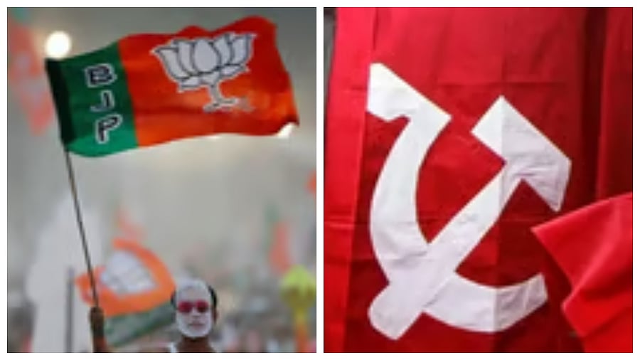 <div class="paragraphs"><p>The BJP and CPI(M) flags. </p></div>